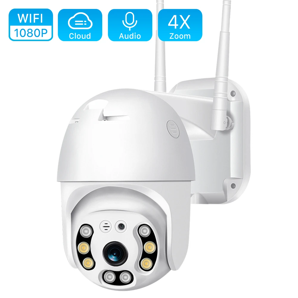 

2MP Wifi PTZ IP Camera Outdoor HD 1080P 4X Zoom Two-Way Audio Wifi IP Camera Auto Tracking Color IR Night Vision CCTV Camera