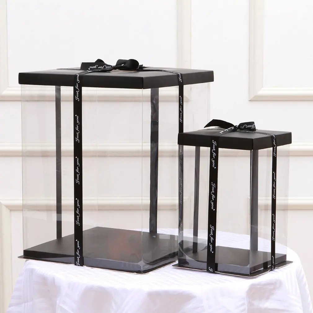 

25cm Transparent Empty Gift Box for Artificial Teddy Bear Rose Flower Gifts Box Women Plush Bear Rabbit Gift Valentine's Day