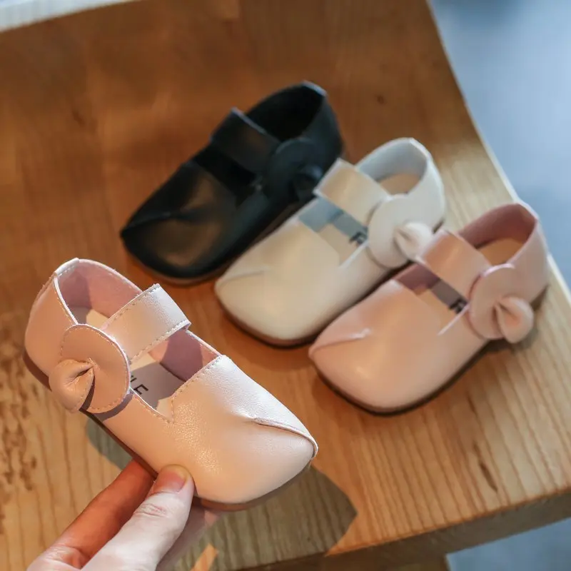 

Girls' shoes new children's spring and autumn leather shoes toddler shoes sweet flat dance rubber princess children's shoes