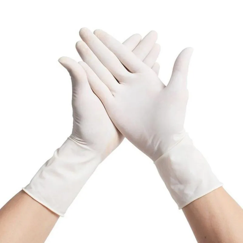 

50pcs Disposable Latex Tattoo Gloves White Non-Slip Acid And Alkali Laboratory Rubber Latex Gloves Cleaning Gloves Supplies