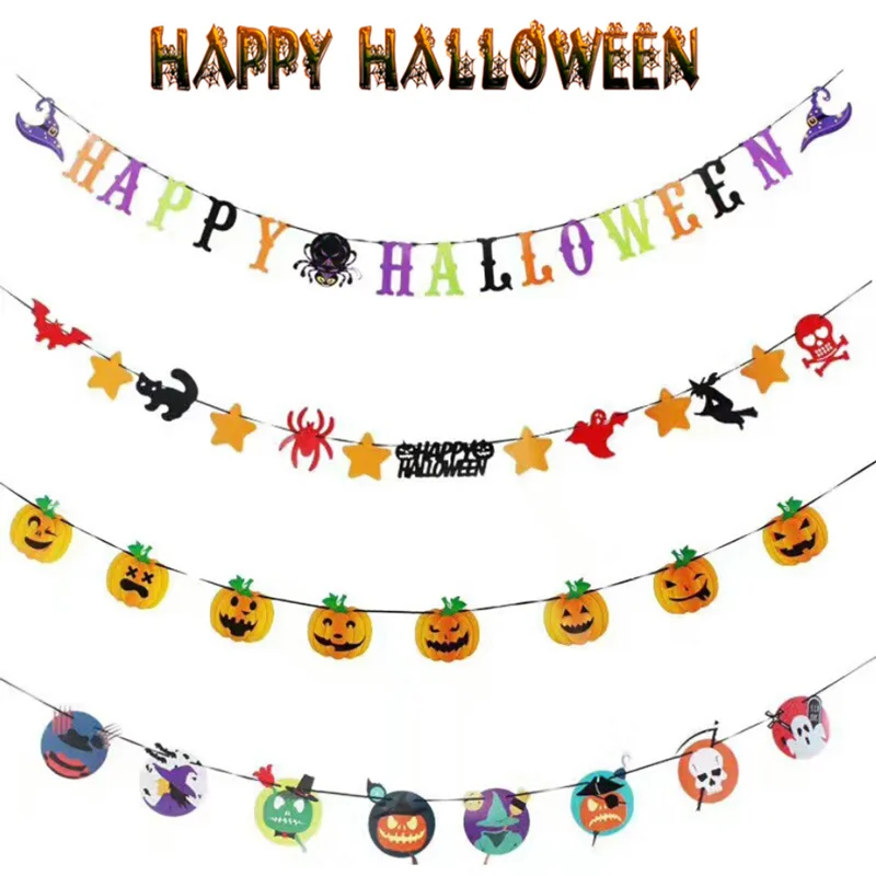 Треугольный тянущийся флаг летучая мышь череп Тыква бумажные тянущиеся