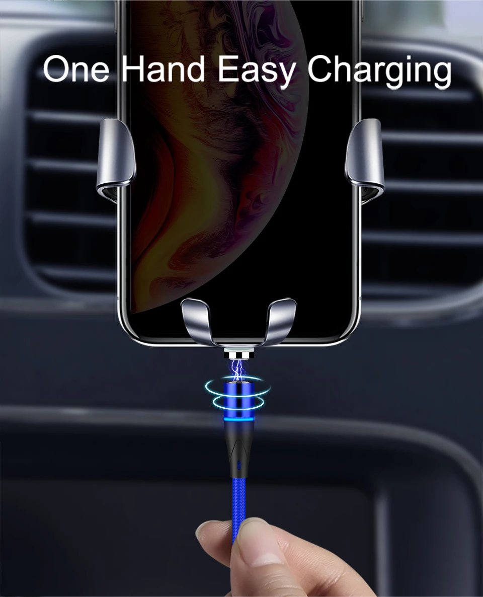 Магнитный кабель IPSKY, 3 А, быстрая зарядка через usb, Тип C, для телефона, вращение на 360, магнитный кабель для передачи данных для Iphone X XR, зарядное устройство для samsung, шнур