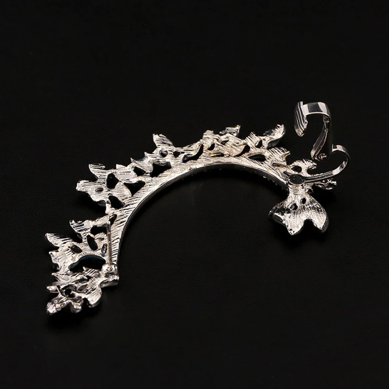 1Pc Fashion Women Leaf Ear Cuff Curved Crystal Stud Earring Jewelry Accessories | Украшения и аксессуары