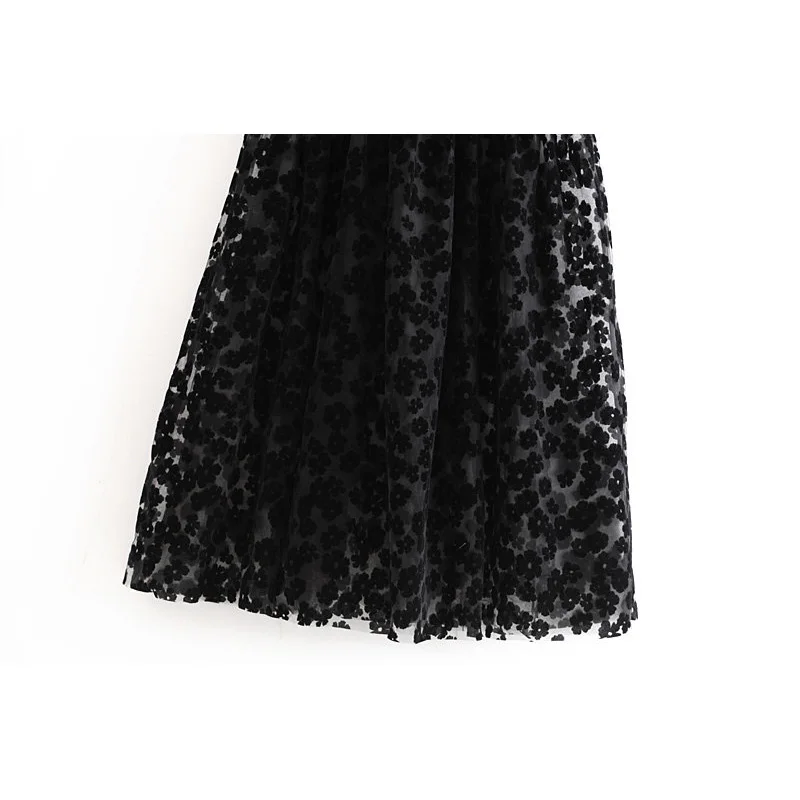Женская сетчатая юбка za привлекательная кружевная с цветочным рисунком и