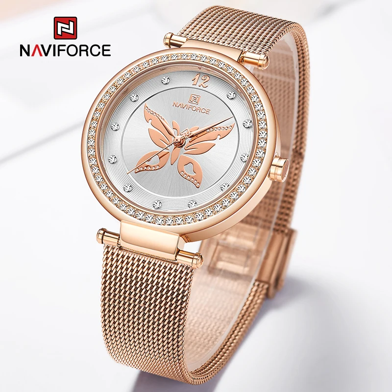 

NAVIFORCE Watches For Woman Waterproof Brand Fashion Luxury Expensive Clock Romantic Bracelet Elegant Quartz Smart Wristwatcive