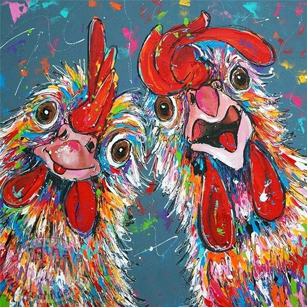 

Animal Chicken DIY Full Mosaic Embroidery Painting Set Home Decor Christmas Gift Rhinestones Picture Art
