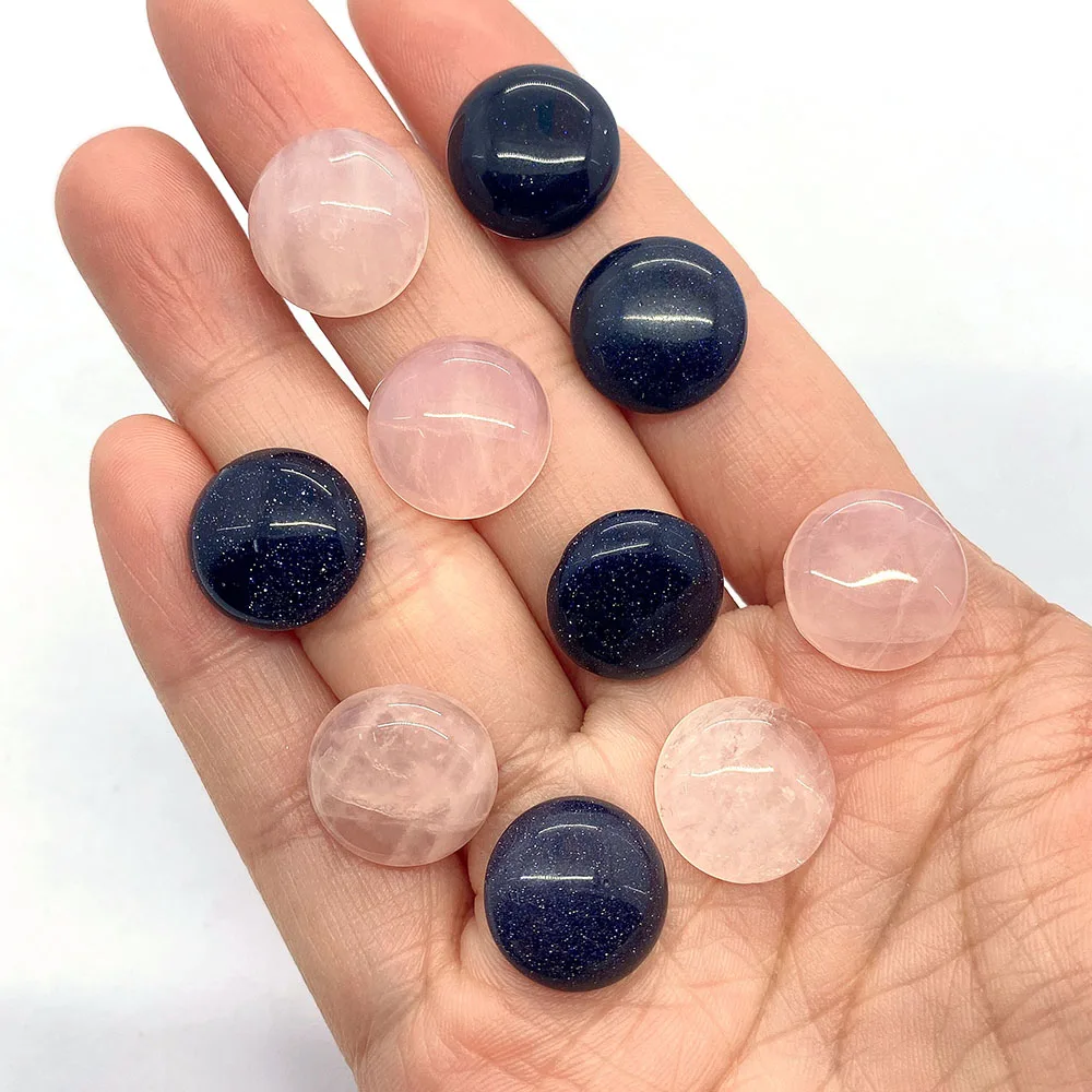 

5pcs 15mm Cabochon Natural Stone Beads Powder Crystal Sand Beads for DIY Jewelry Making Agate Lapis Lazuli Diy Necklace Earrings