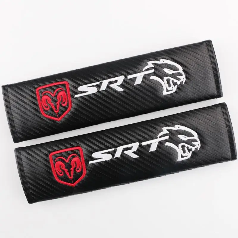 

VEHICAR 2PCS Car Seat Belt Cover For Dodge SRT Customized Car Logo Safety Belt Cover Pad Shoulder Protector Car Accessories
