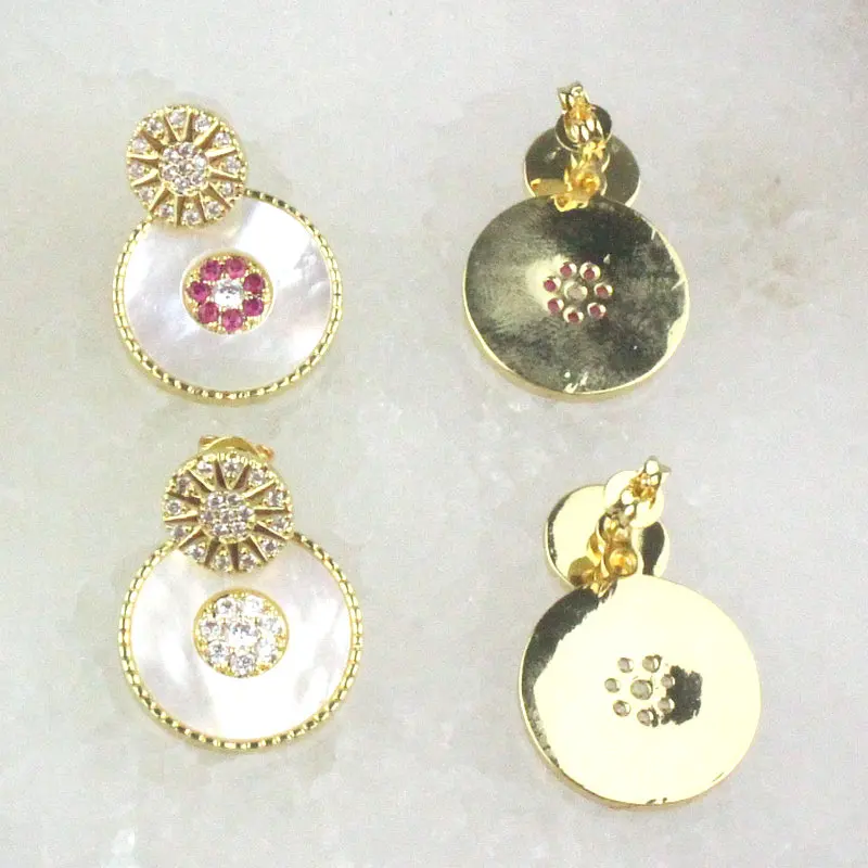 5 пара/лот Модный Цветной cz/серьга жемчуга обувь с круглым носком в форме цветка