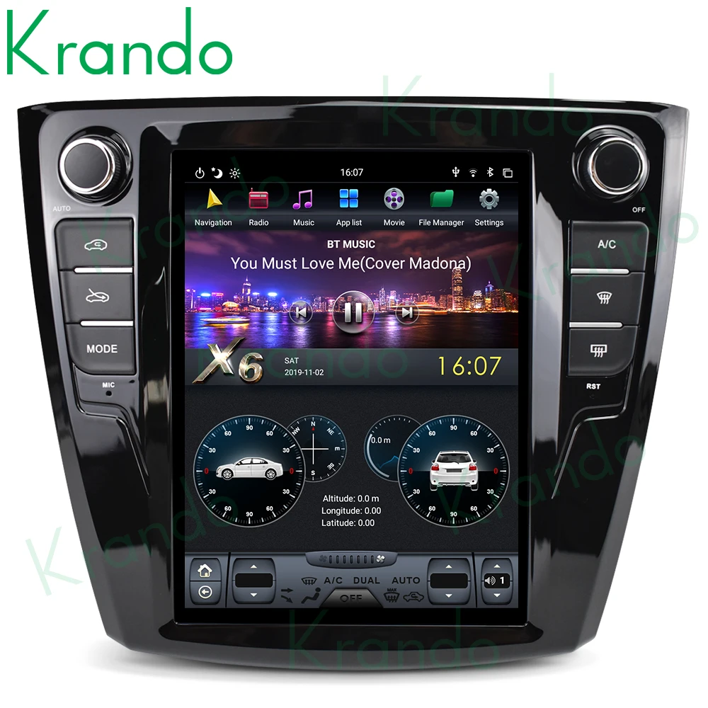 구매 Krando 안드로이드 9.0 4G 32G 10.4 인치 테슬라 수직 스크린 차량용 멀티미디어 라디오, 르노 카다르 2016-2018 무선 카플레이