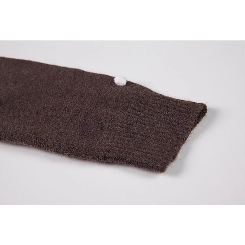 

Korean Cardigan Sweater Women Plush Dot Spliced Retro Long Sleeve Spring Knitwear Female Fashion Chic 2021 Loose Knitted Tops