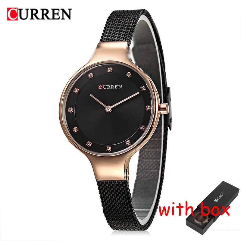 Женские кварцевые часы с сетчатым браслетом из нержавеющей стали|Женские