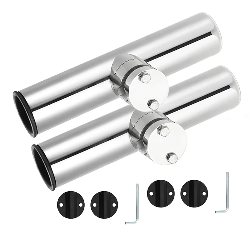 

2Pcs Stainless Steel Fishing Rod Holder Boat Clamp On For Rails For Outdoor Fishing