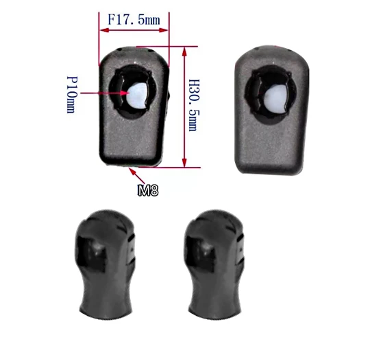 

4 PCS Black M8 Ends for Lift Support Struts Shock