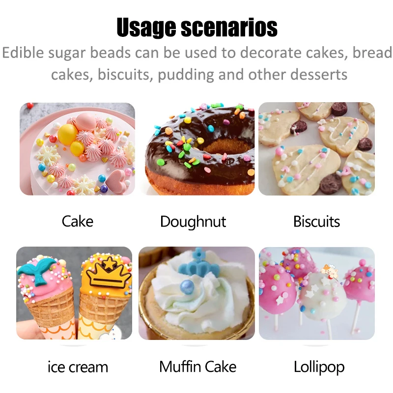 50 г съедобных синих бусин жемчуг сахарный шар помадка выпечка торта сделай сам