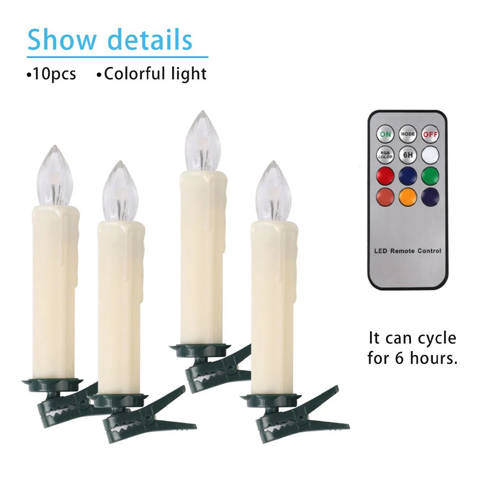 

Christmas Decoration Colorful Plastic Portable Birthday LED Candle Realistic Home With Remote Control Wedding Accessories Party