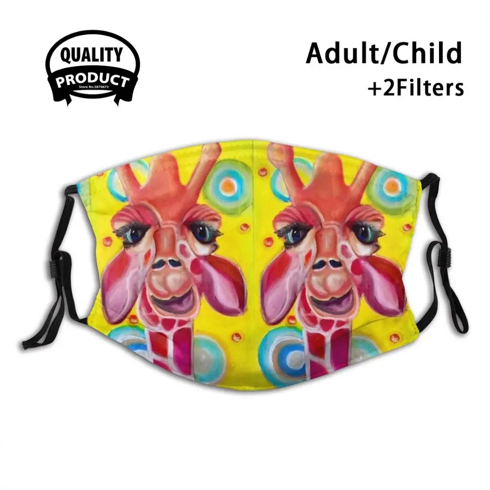 

I'M Griffic! : Thanks For Asking Reusable Mouth Mask Washable Filter Anti Dust Face Masks Giraffe Alma Lee Animal Whismsy Pop