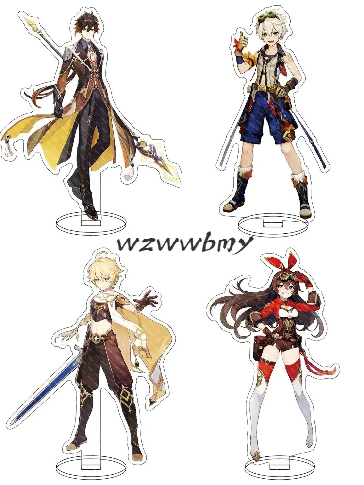 

Anime Genshin Impact Figure Zhongli Character Acrylic Stand Model Plate Desk Decor Barbara Cute Standing Sign Great Gifts