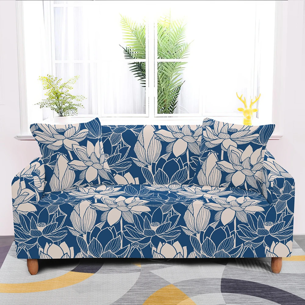 

Beautiful Lotus Sofa Cover 1/2/3/4 Seats Slipcovers For Living Room Decor All-Cover Dust-proof Couch Covers Pillowcase Available