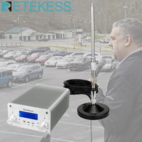 retekess tr502 15w fm transmitter broadcast wireless stereo station long range for drive in church rf power support aux input
