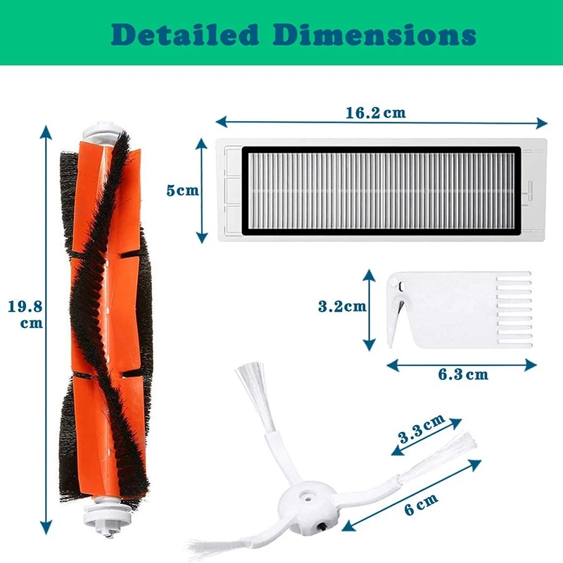 

Promotion!10Pack Accessories Kit for Xiaomi Roborock S50 S51 S55 S5 S6, Main Brush, Hepa Filter, Side Brush, Cleaner Tool