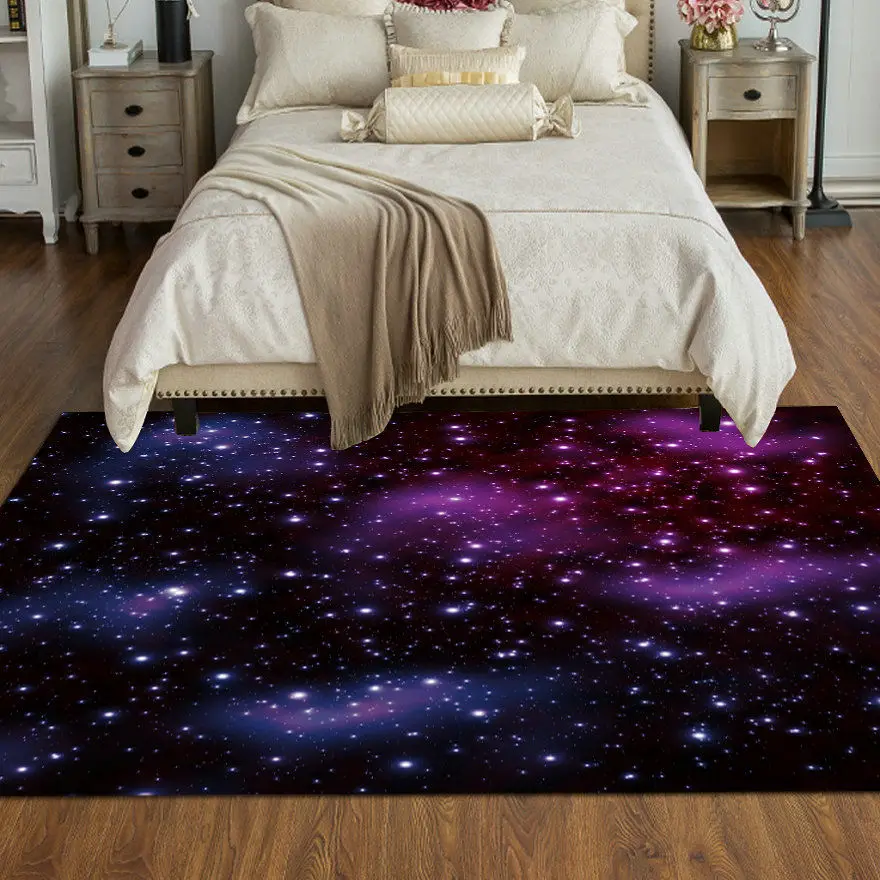 

Beautiful galaxy dream blue planet floor mat door mat non-slip mat carpet bedroom living room children's room home decoration