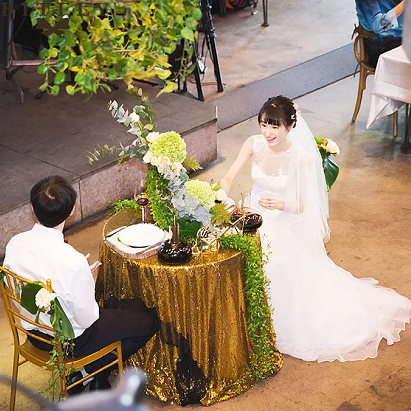 

1pcs Sequin Tablecloth Glitter Round Table Cloth For Wedding Decoration Party Banquet Home Decor Tablecloth Sequin Color new