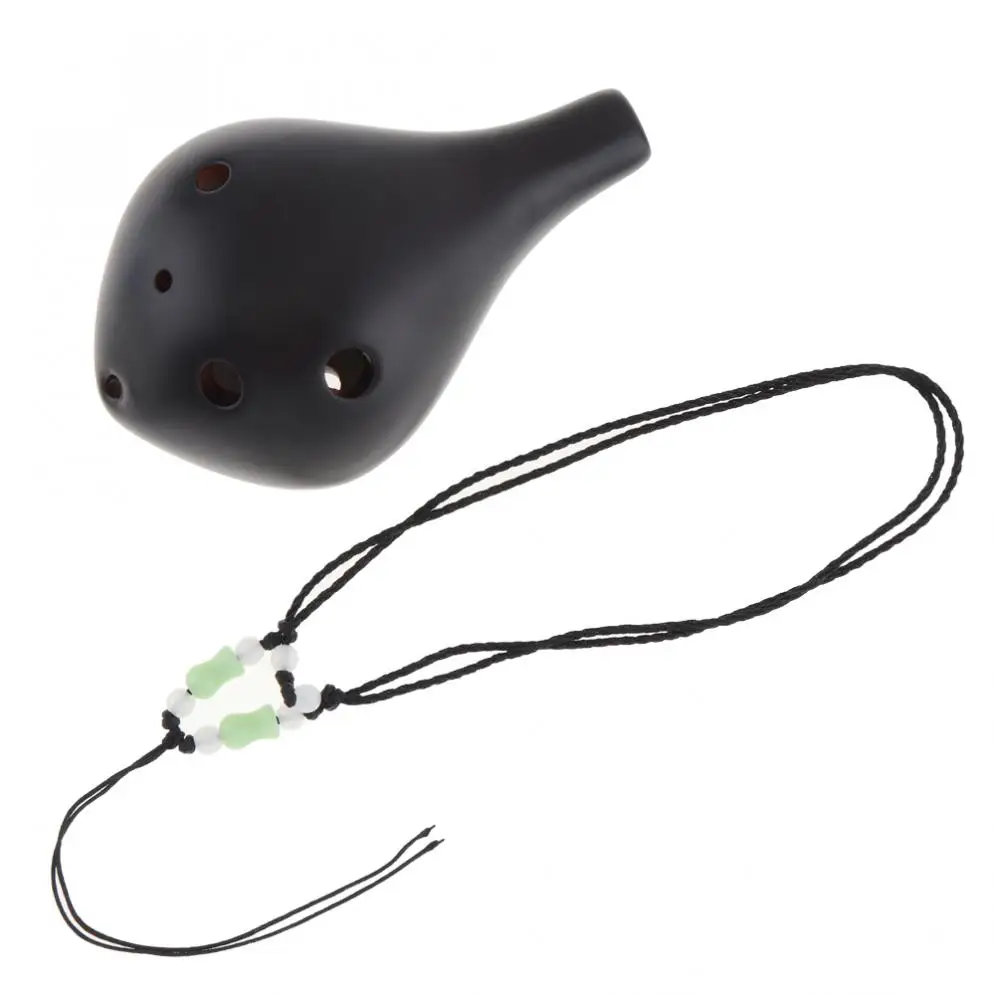 6 отверстий Alto ToneC Ocarina Керамическая черная керамика лед трещины канавка
