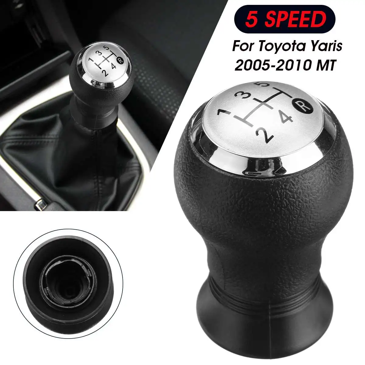 

New 5 Speed Car Manual Gear Shift Knob Head Gearstick Shifter Lever For Toyota Yaris Auris 2005 2006 2007 2008 2009 2010