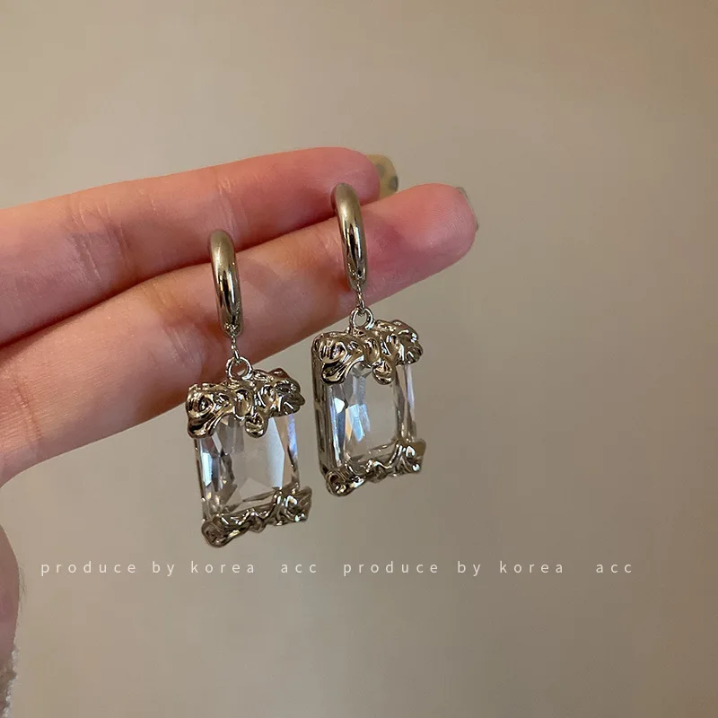 Модные французские Винтажные серьги-подвески с кристаллами женские офисные