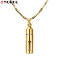 luxury perfume bottle pendants necklaces gold and silver color stainless steel link chains for men amazing fashion jewelry