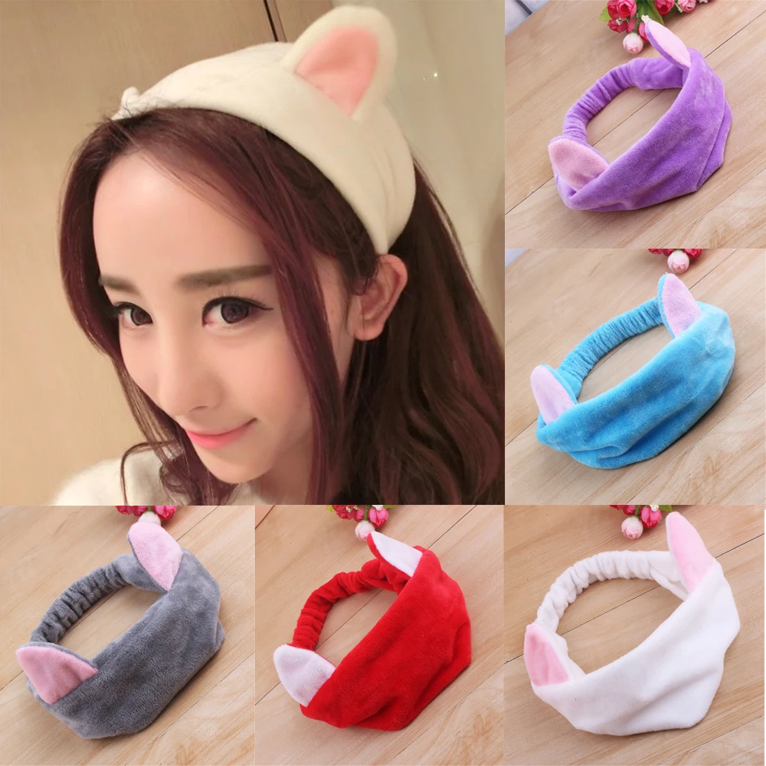 

Women Ears Tools Elastic Hair Headbands Party Makeup Party Hairband Accessories Face Wash Headdress Cute Cat Life Women Hot Sale