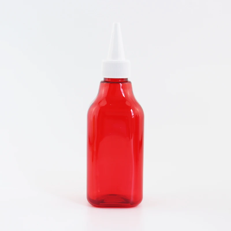 Jooray 200 мл заостренный рот пластиковые контейнеры для косметики E-Liquid квадратная пластиковая бутылка с белой прозрачной черной крышкой 200cc емкость 30 шт - Цвет: Red Bottle White