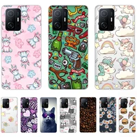 for xiaomi mi 11t pro case silicon clear 6 67inch cute unicorn shell case on mi11t ultra thin bumper shockproof full protection