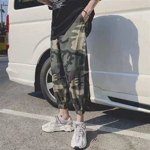 

Men's Leggings Overalls Ins Camouflage Casual Pants All Matching Summer American Style Thin Section Loose Street Pants