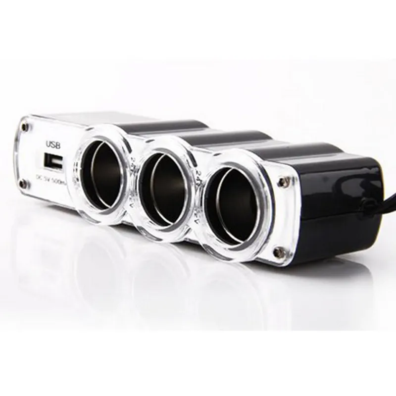 Новое зарядное устройство USB + четыре гнезда расширитель для автомобильного