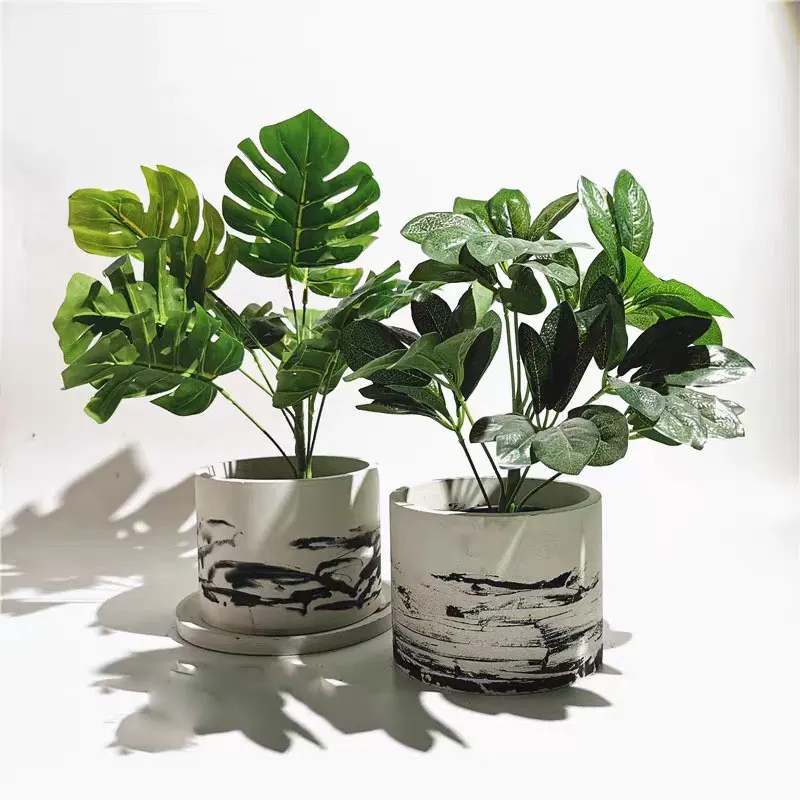 

15cm Round Design Gardening Flower Pot Mold Cement Large Size Concrete Pot Planting Container Silicone Mold