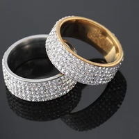 five rows drill dimanond ring shiny stainless steel ring fashionable for wemen best gift for female