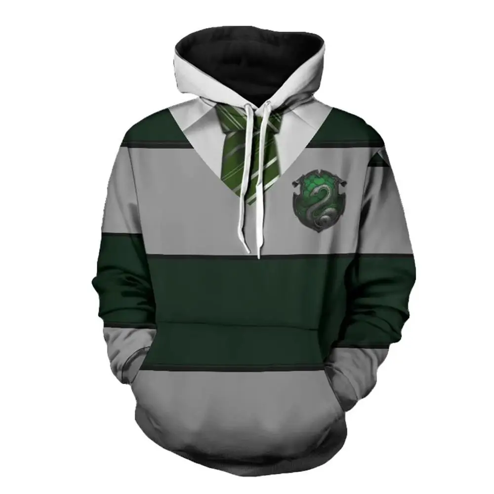 Толстовка Slytherin свитшоты костюм для косплея толстовка с капюшоном и 3D-принтом