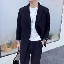 OIMG terno ocasional dos homens Novos dois terno peça, bonito solto montagem terno, terno dos homens, double breasted terno (1)