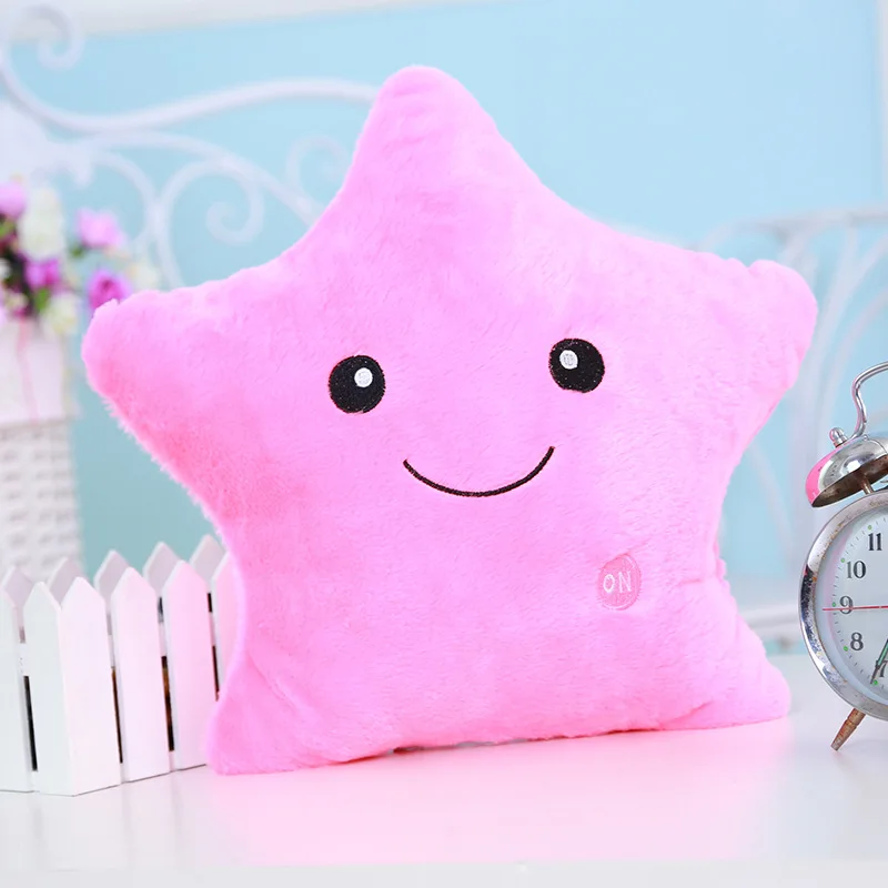 Pink Star VILEAD светодиодный мигающий PP хлопок мягкая плюшевая игрушка Смайлик Подушка для сна декоративные подушки для дивана - Color: Pink Star