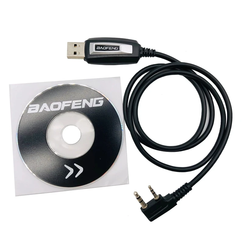 high quality baofeng walkie talkie accessories usb programming cable with software cd for two way radio uv 5r bf 888s uv 82 free global shipping