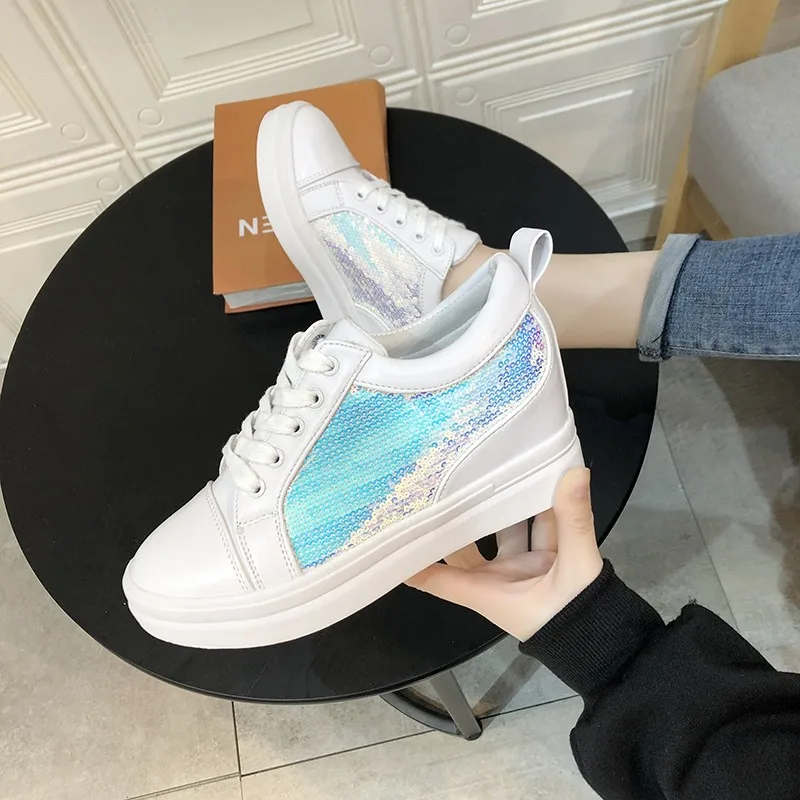 Новинка обувь на платформе и толстом каблуке женская повседневная с сетчатой