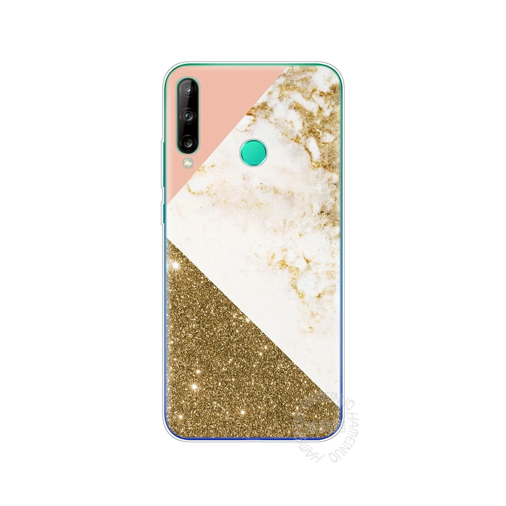 Силиконовый чехол для телефона huawei p40 lite E pro Y7P Y6S Y9S NOVA 5T с золотым мраморным