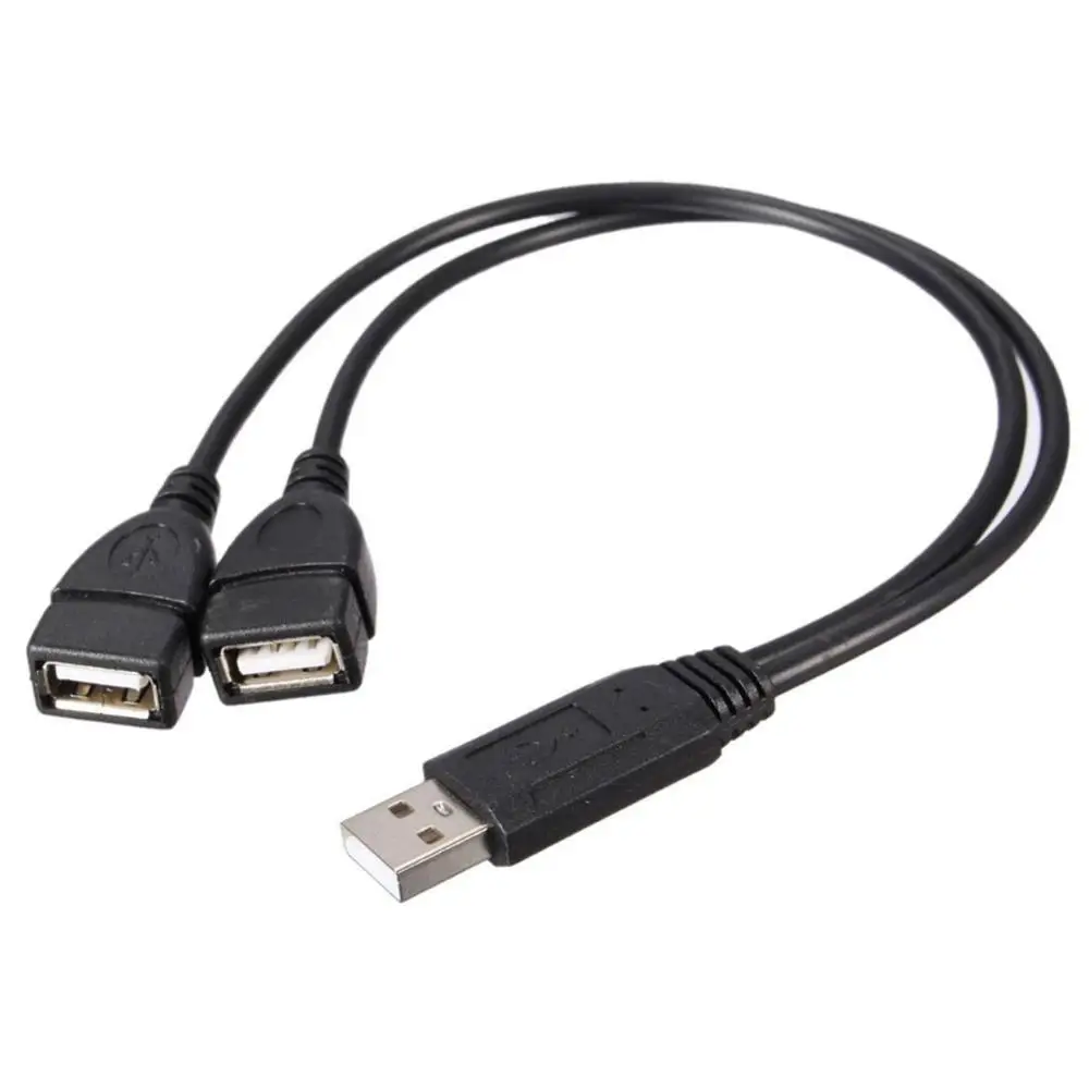 

USB Cable One-Two Extension Line 2.0 A Male To 2 Dual Power Cord Splitter Hub Female Cable Adapter A3G4