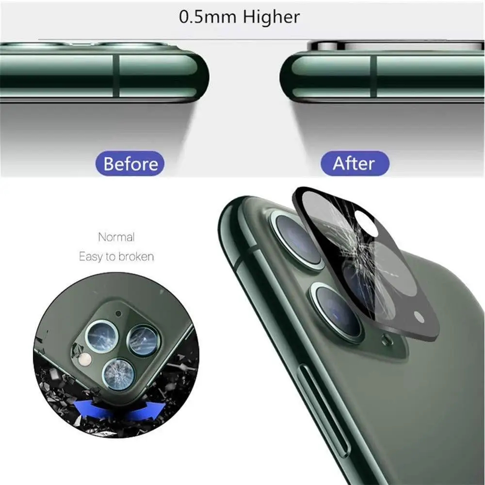 Для iPhone11 Pro задняя камера Объектив металлический задний кольцевой чехол Lentes