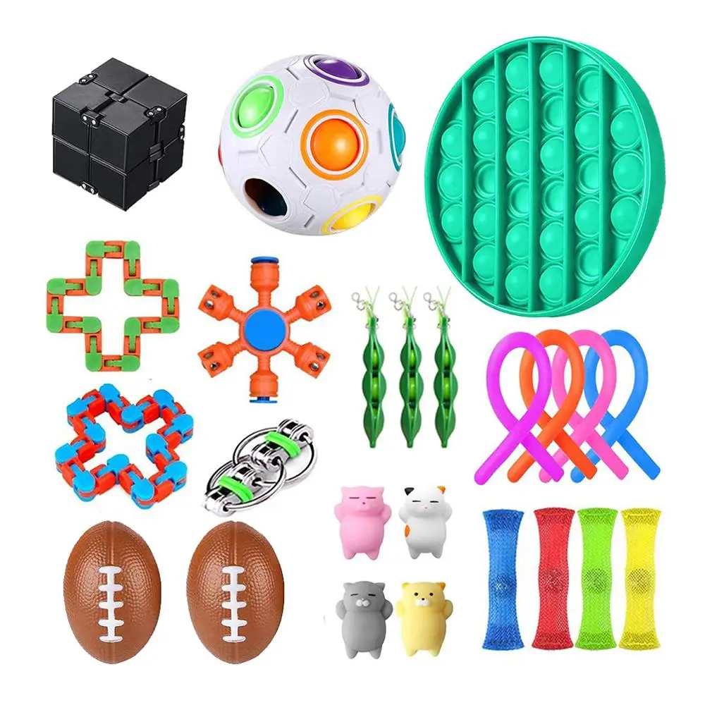 

Sensory Fidget Toys Set Stress Relief Hand Toys for Adults Kids ADHD ADD Anxiety Autism Perfect for Birthday Party Favors