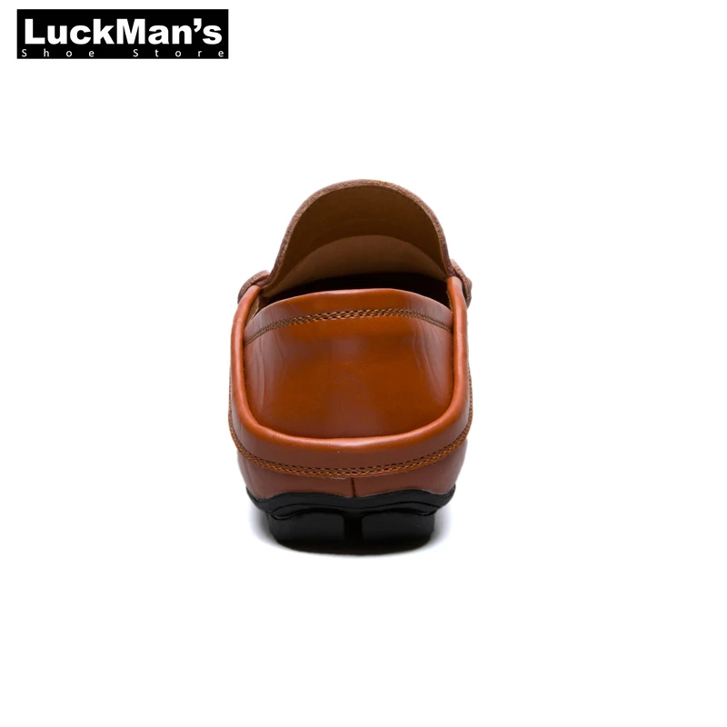 

LuckMan Big Size 35-47 Slip on Casual Men Loafers Spring and Autumn Mens Moccasins Shoes Genuine Leather Men's Flats Shoes