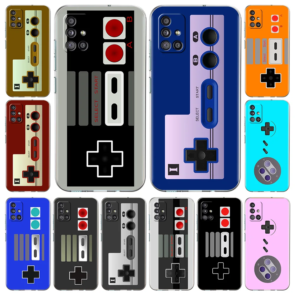 

Cartoon Gamepad Joystick Fundas Cover for Samsung Galaxy A51 A71 A41 A31 A21 A11 A01 M31 Shell Transparent Soft TPU Phone Case