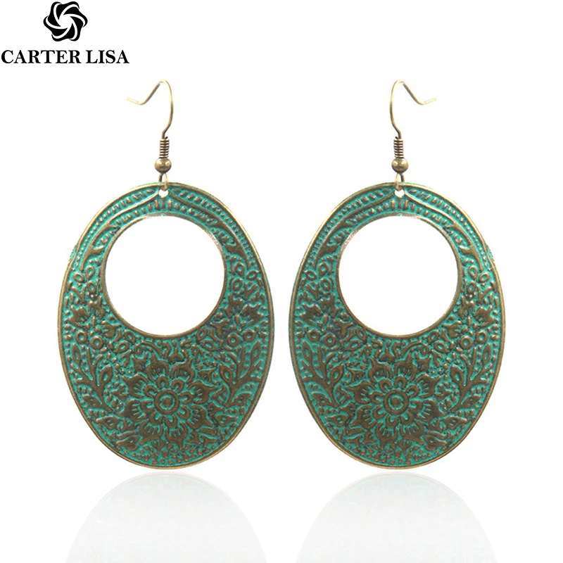 Винтажные Простые открытые круглые массивные серьги CARTER LISA современные модные